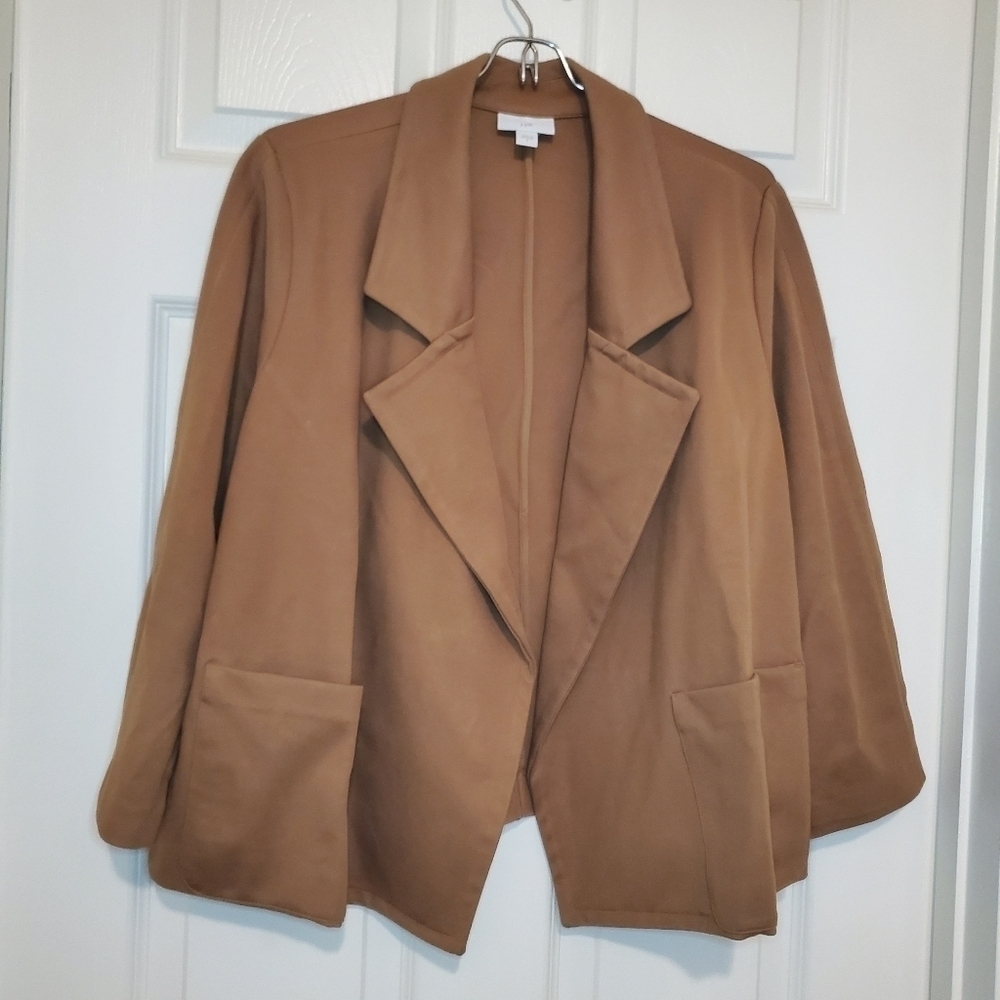 J. Jill Open Front Jacket Tan Sz Small